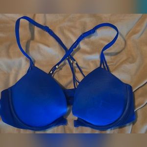 COPY - Victoria Secret Very Sexy Push Up Strappy Frint Close Bra 34 C Royal Blue